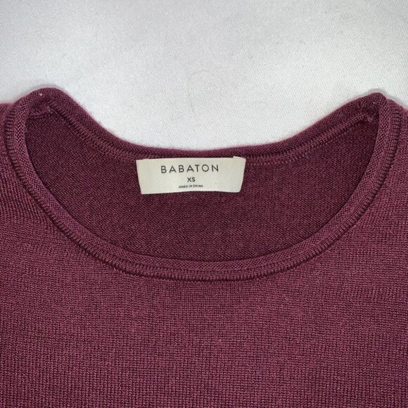 ARITZIA  Babaton Cardamon Burgundy Merino Wool Tie Front Size XS - Picture 9 of 9